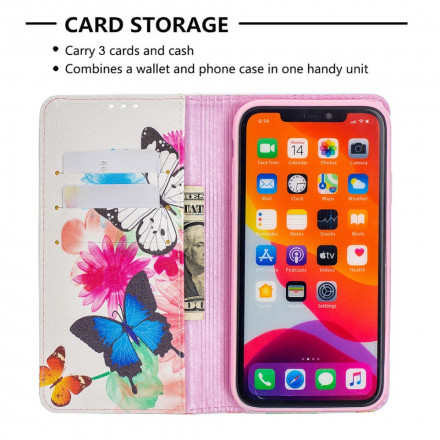 Flip Cover iPhone 11 Papillons Colorés Flip Cover iPhone 11 Papillons Colorés