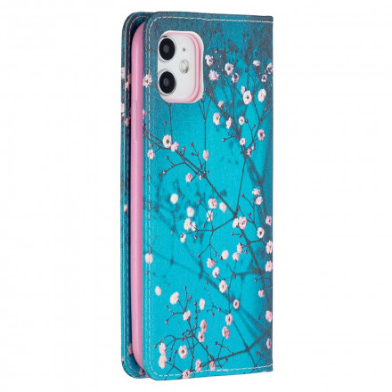 Flip Cover iPhone 11 Branches Fleuries Flip Cover iPhone 11 Branches Fleuries