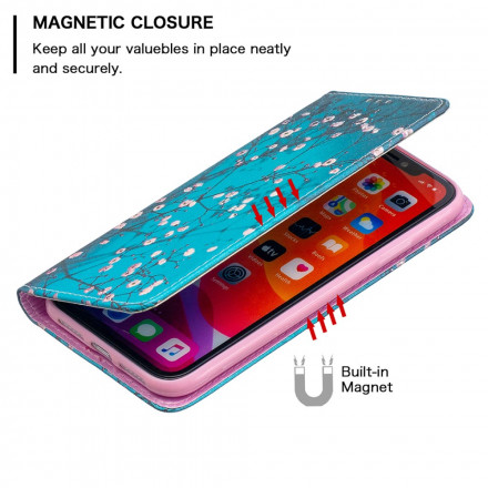 Flip Cover iPhone 11 Branches Fleuries Flip Cover iPhone 11 Branches Fleuries