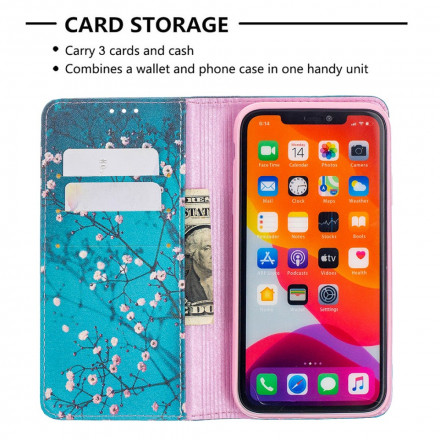 Flip Cover iPhone 11 Branches Fleuries Flip Cover iPhone 11 Branches Fleuries