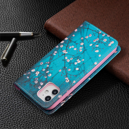 Flip Cover iPhone 11 Branches Fleuries Flip Cover iPhone 11 Branches Fleuries