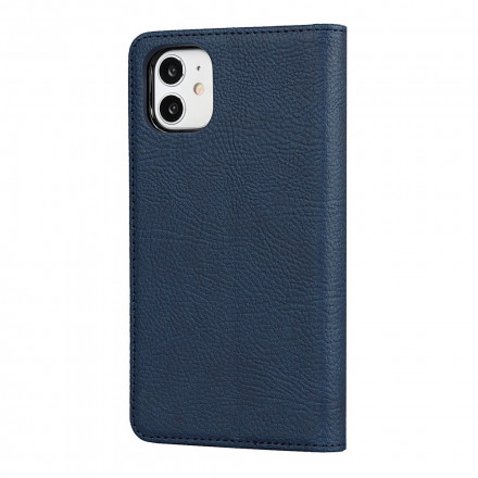 Flip Cover iPhone 11 Cuir Litchi Véritable à Lanière Flip Cover iPhone 11 Cuir Litchi Véritable à Lanière