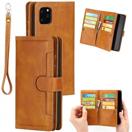 Housse iPhone 11 Pro Multi-fonctionnelle Cuir Fendu Housse iPhone 11 Pro Multi-fonctionnelle Cuir Fendu