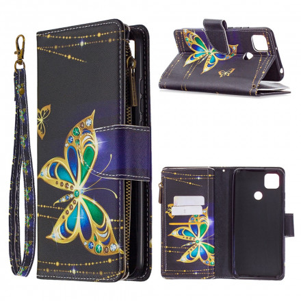 Housse Xiaomi redmi 9C Poche Zippée Papillons Housse Xiaomi redmi 9C Poche Zippée Papillons