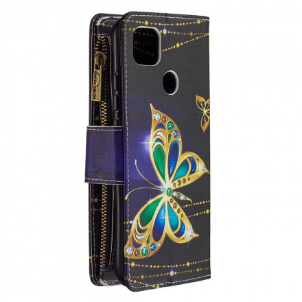 Housse Xiaomi redmi 9C Poche Zippée Papillons Housse Xiaomi redmi 9C Poche Zippée Papillons