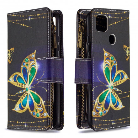 Housse Xiaomi redmi 9C Poche Zippée Papillons Housse Xiaomi redmi 9C Poche Zippée Papillons