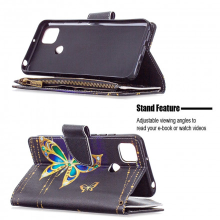 Housse Xiaomi redmi 9C Poche Zippée Papillons Housse Xiaomi redmi 9C Poche Zippée Papillons