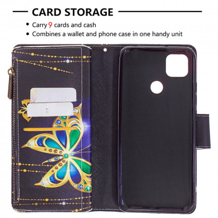 Housse Xiaomi redmi 9C Poche Zippée Papillons Housse Xiaomi redmi 9C Poche Zippée Papillons