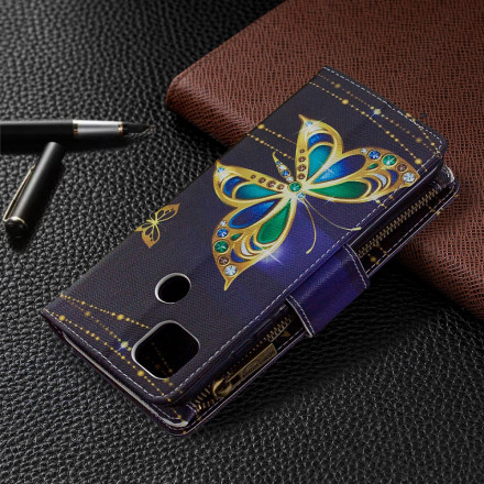 Housse Xiaomi redmi 9C Poche Zippée Papillons Housse Xiaomi redmi 9C Poche Zippée Papillons