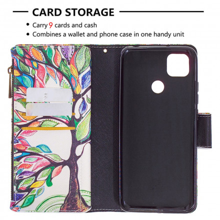 Housse Xiaomi Redmi 9C Poche Zippée Arbre Housse Xiaomi Redmi 9C Poche Zippée Arbre