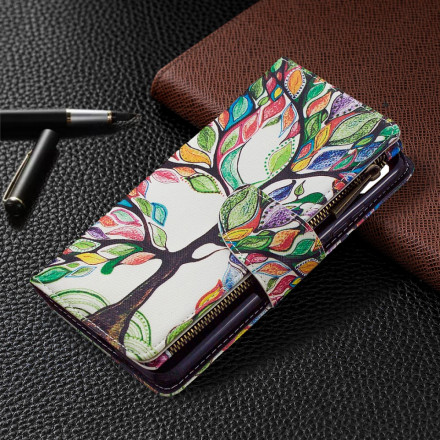 Housse Xiaomi Redmi 9C Poche Zippée Arbre Housse Xiaomi Redmi 9C Poche Zippée Arbre