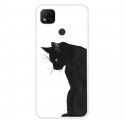 Coque Xiaomi Redmi 9C Chat Noir Pensif