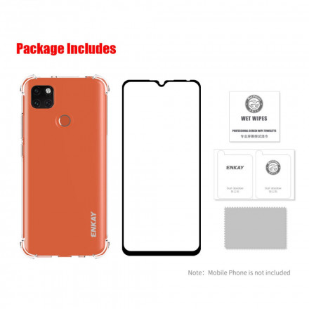Coque Xiaomi Redmi 9C Combo Coque et Verre trempée Écran ENKAY Coque Xiaomi Redmi 9C Combo Coque et Verre trempée Écran ENKAY