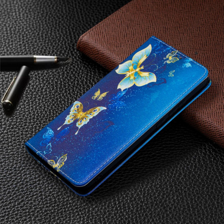 Flip Cover Xiaomi Redmi 9C Papillons Colorés