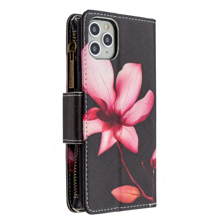 Housse iPhone 11 Pro Max Poche Zippée Fleur Housse iPhone 11 Pro Max Poche Zippée Fleur