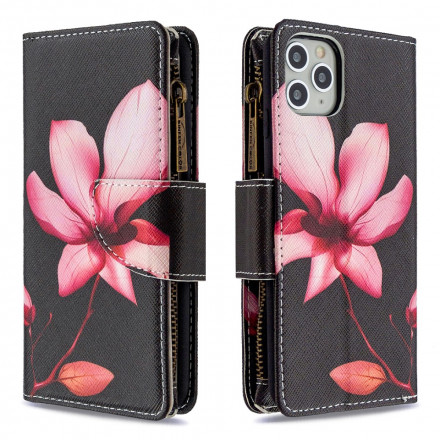 Housse iPhone 11 Pro Max Poche Zippée Fleur Housse iPhone 11 Pro Max Poche Zippée Fleur