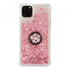 Coque iPhone 11 Pro Max Paillettes avec Anneau-Support