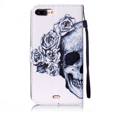 Housse iPhone 7 Plus Tête de Mort Fleurie Housse iPhone 7 Plus Tête de Mort Fleurie