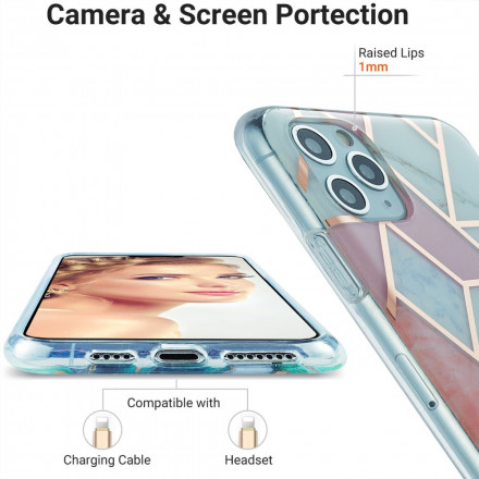 Coque iPhone 11 Pro Max  Silicone Marbre Géométrie
