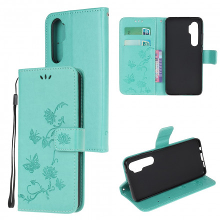 Housse Xiaomi Mi Note 10 Lite Papillons et Fleurs D'Asie