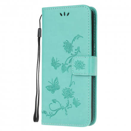 Housse Xiaomi Mi Note 10 Lite Papillons et Fleurs D'Asie