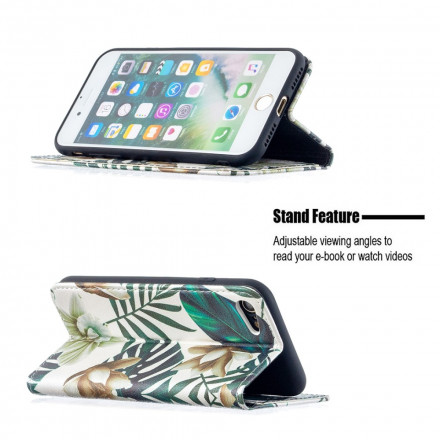 Flip Cover iPhone SE 2 / 8 / 7 Feuilles Flip Cover iPhone SE 2 / 8 / 7 Feuilles