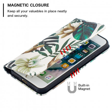 Flip Cover iPhone SE 2 / 8 / 7 Feuilles Flip Cover iPhone SE 2 / 8 / 7 Feuilles