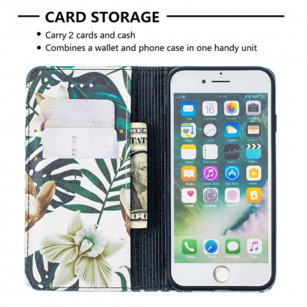 Flip Cover iPhone SE 2 / 8 / 7 Feuilles Flip Cover iPhone SE 2 / 8 / 7 Feuilles
