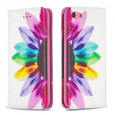 Flip Cover iPhone SE 2 / 8 / 7 Fleur Aquarelle