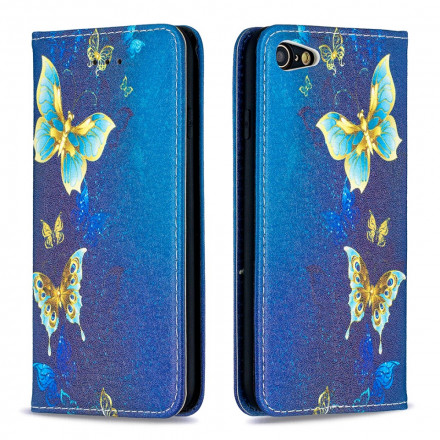 Flip Cover iPhone SE 2 / 8 / 7 Papillons Colorés Flip Cover iPhone SE 2 / 8 / 7 Papillons Colorés