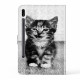 Housse Simili Cuir Samsung Galaxy Tab S7 Chaton Housse Simili Cuir Samsung Galaxy Tab S7 Chaton