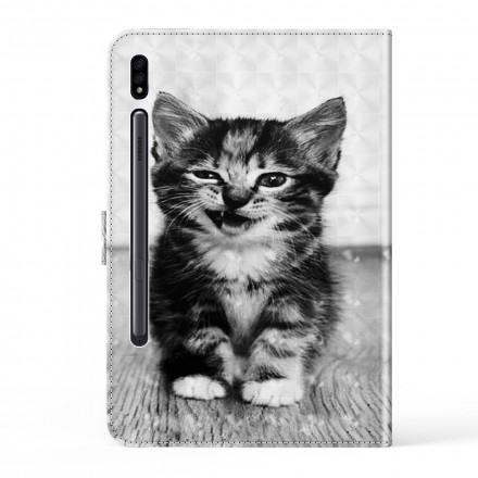 Housse Simili Cuir Samsung Galaxy Tab S7 Chaton Housse Simili Cuir Samsung Galaxy Tab S7 Chaton