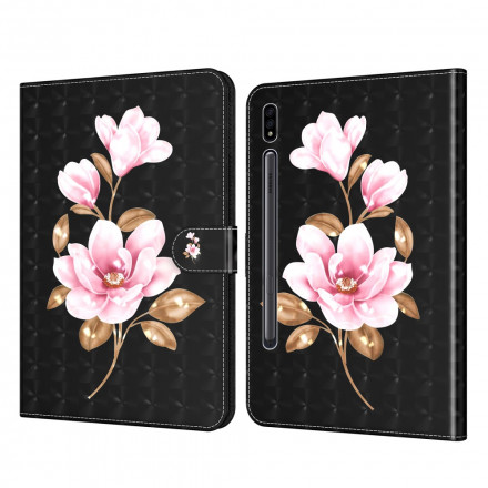 Housse Simili Cuir Samsung Galaxy Tab S7 Fleurs D'Arbre Housse Simili Cuir Samsung Galaxy Tab S7 Fleurs D'Arbre