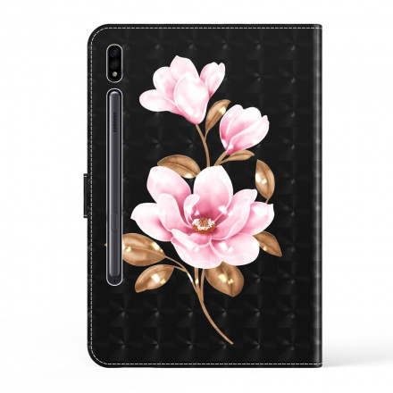 Housse Simili Cuir Samsung Galaxy Tab S7 Fleurs D'Arbre Housse Simili Cuir Samsung Galaxy Tab S7 Fleurs D'Arbre