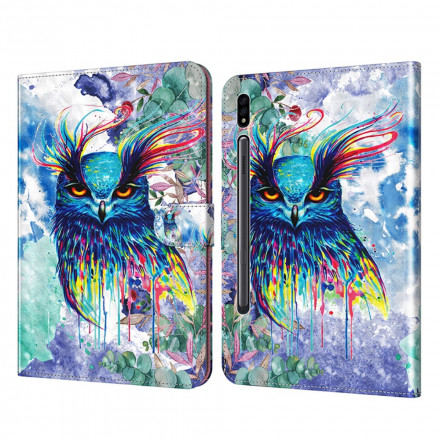 Housse Simili Cuir Samsung Galaxy Tab S7 Hibou Housse Simili Cuir Samsung Galaxy Tab S7 Hibou