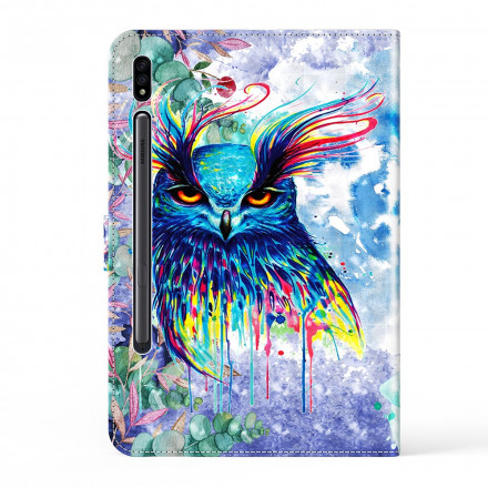 Housse Simili Cuir Samsung Galaxy Tab S7 Hibou Housse Simili Cuir Samsung Galaxy Tab S7 Hibou