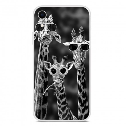 Coque iPhone XR Girafes à Lunettes