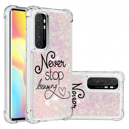 Coque Xiaomi Mi Note 10 Lite Never Stop Dreaming Paillettes Coque Xiaomi Mi Note 10 Lite Never Stop Dreaming Paillettes