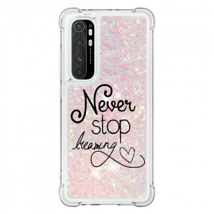 Coque Xiaomi Mi Note 10 Lite Never Stop Dreaming Paillettes Coque Xiaomi Mi Note 10 Lite Never Stop Dreaming Paillettes