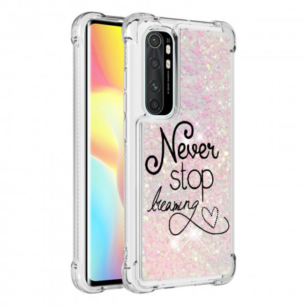 Coque Xiaomi Mi Note 10 Lite Never Stop Dreaming Paillettes Coque Xiaomi Mi Note 10 Lite Never Stop Dreaming Paillettes