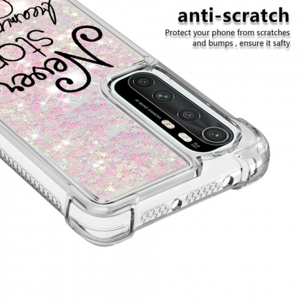 Coque Xiaomi Mi Note 10 Lite Never Stop Dreaming Paillettes Coque Xiaomi Mi Note 10 Lite Never Stop Dreaming Paillettes