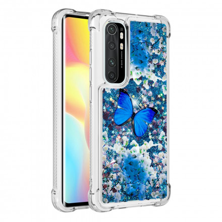 Coque Xaiomi Mi Note 10 Lite Papillons Bleus Paillettes Coque Xaiomi Mi Note 10 Lite Papillons Bleus Paillettes