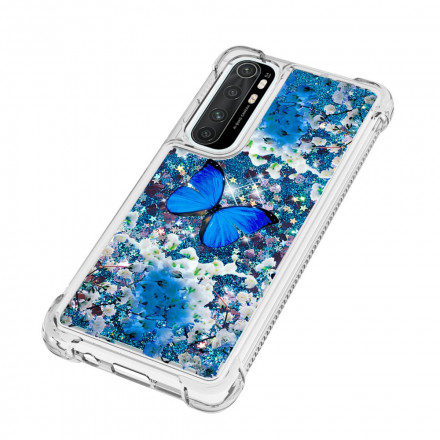 Coque Xaiomi Mi Note 10 Lite Papillons Bleus Paillettes Coque Xaiomi Mi Note 10 Lite Papillons Bleus Paillettes