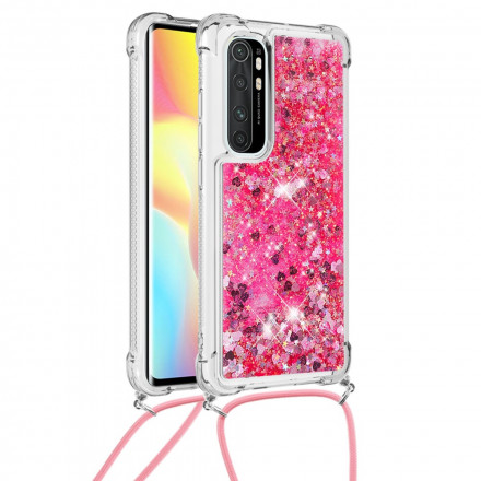 Coque Xiaomi Mi Note 10 Lite Paillettes et Cordon