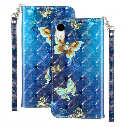 Housse iPhone XR Light Spot Papillons avec Lanière Housse iPhone XR Light Spot Papillons avec Lanière
