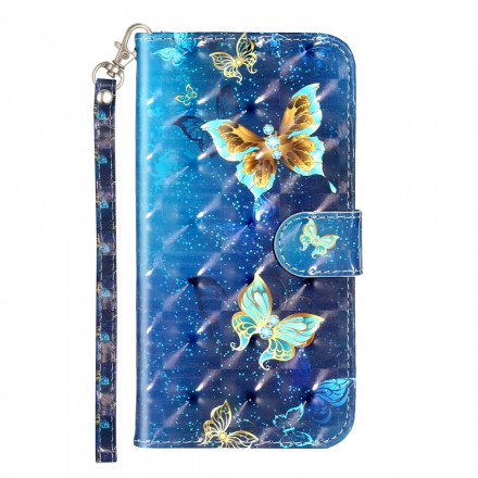 Housse iPhone XR Light Spot Papillons avec Lanière Housse iPhone XR Light Spot Papillons avec Lanière
