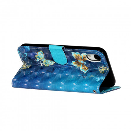 Housse iPhone XR Light Spot Papillons avec Lanière Housse iPhone XR Light Spot Papillons avec Lanière