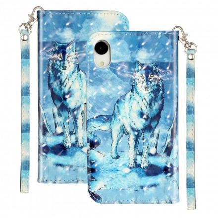 Housse iPhone XR Loup Light Spots à Lanière Housse iPhone XR Loup Light Spots à Lanière
