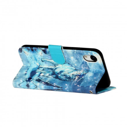 Housse iPhone XR Loup Light Spots à Lanière Housse iPhone XR Loup Light Spots à Lanière