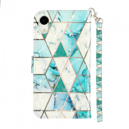 Housse iPhone XR Marbre Light Spots à Lanière Housse iPhone XR Marbre Light Spots à Lanière